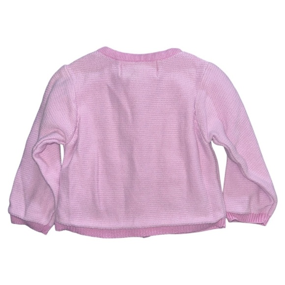 Strasburg Embroidered Bunny Pockets Cotton Knit Pink Sweater Cardigan Sz 6-12M - Picture 4 of 6